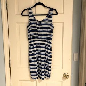 Francesca’s Blue Rain Sundress - Blue and white stripe sundress